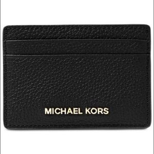 Michael Kors Pebble Leather Navy Card Holder
